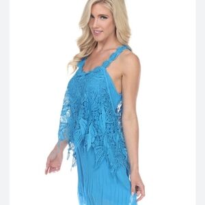 Pretty Angel Blue Crochet Swim Cover-Up